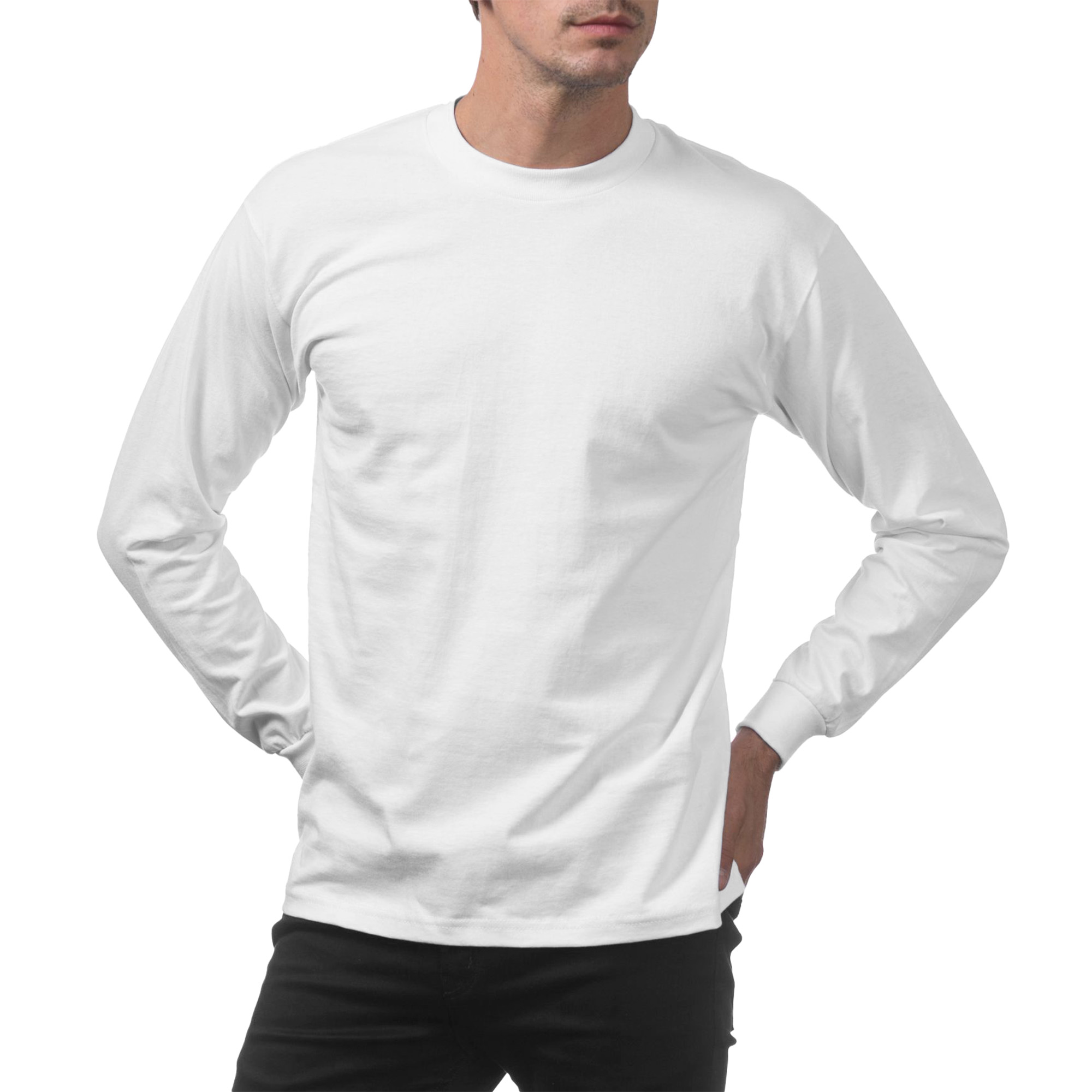 Heavyweight Cotton Long Sleeve Crew Neck T-Shirt (image 3 of 3)