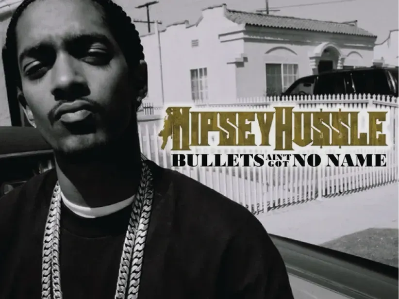 Nipsey Hussle on the Bullets Ain’t Got No Name cover