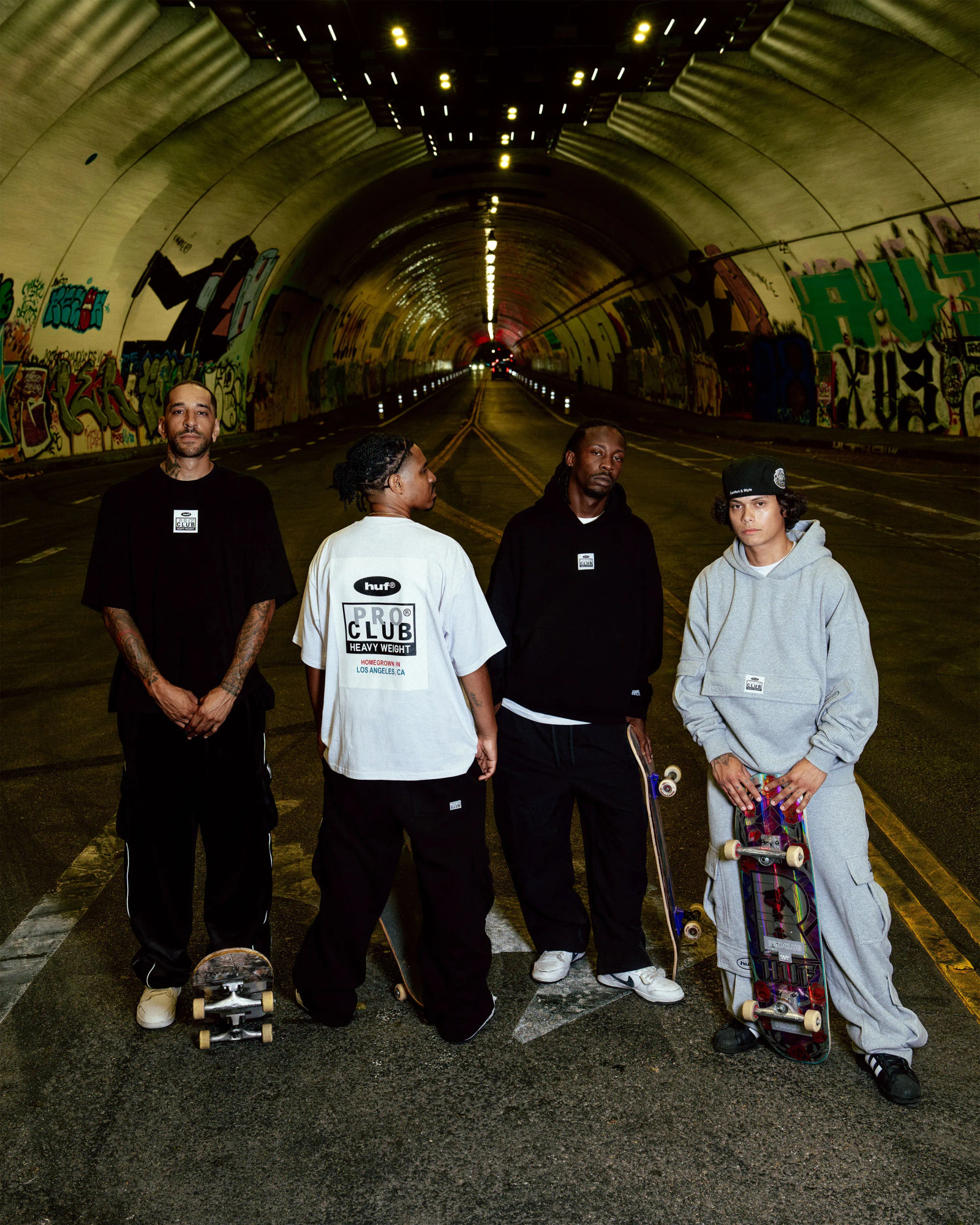 Group of men in Proclub x huf