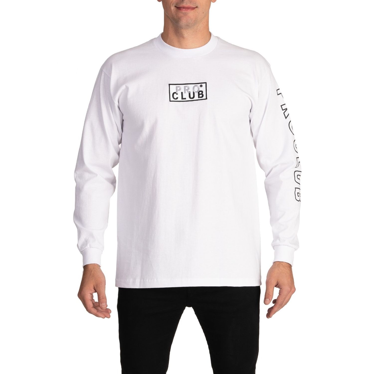 Embroidered Box Logo Long Sleeve Heavyweight T-Shirt