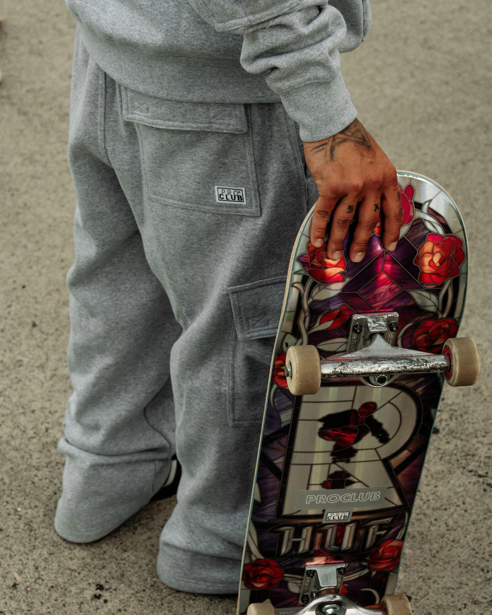 men in proclub X HUF cargo pant