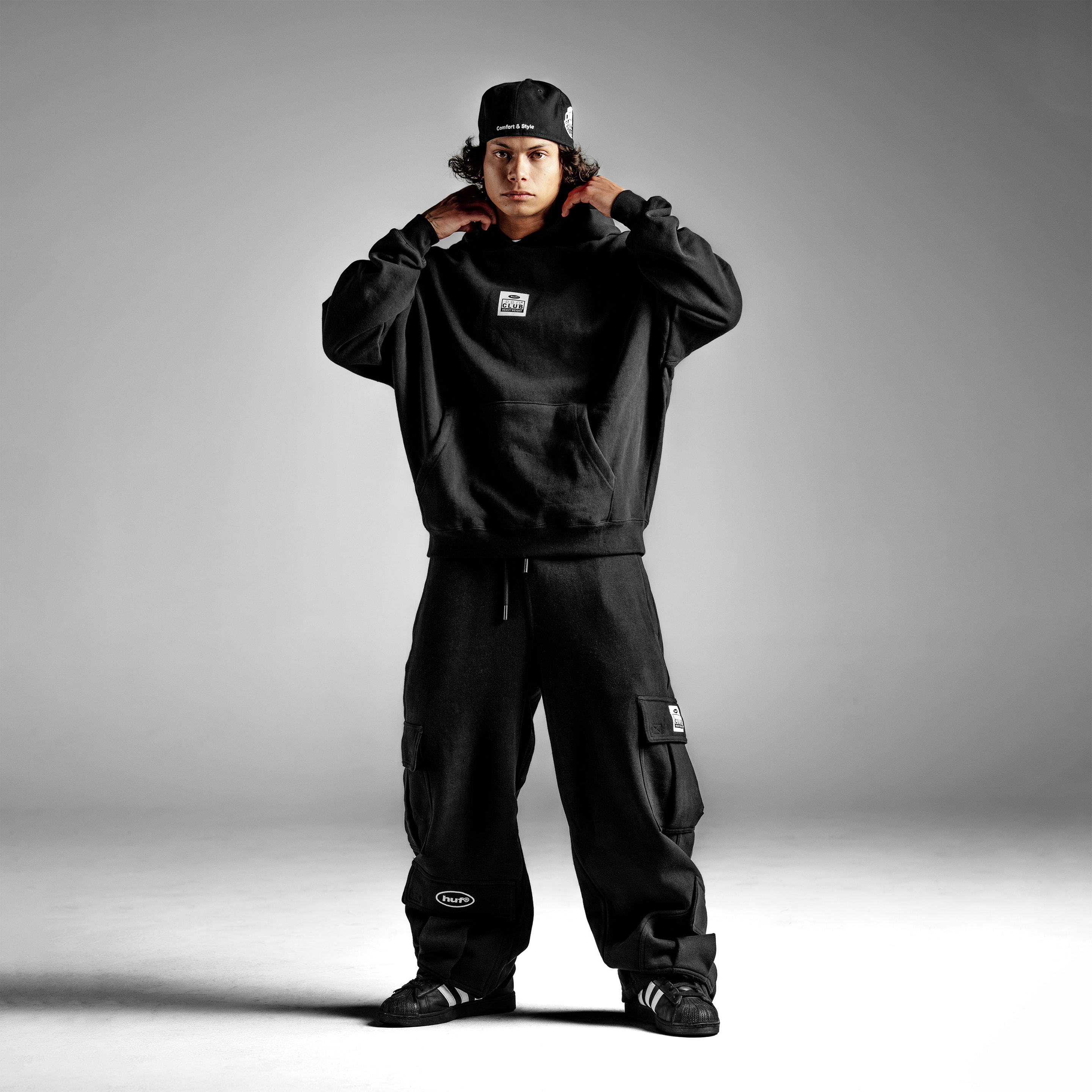 Huf Heavy Wide Open-Leg Multi Pocket Cargo Sweat Pant (image 2 of 6)