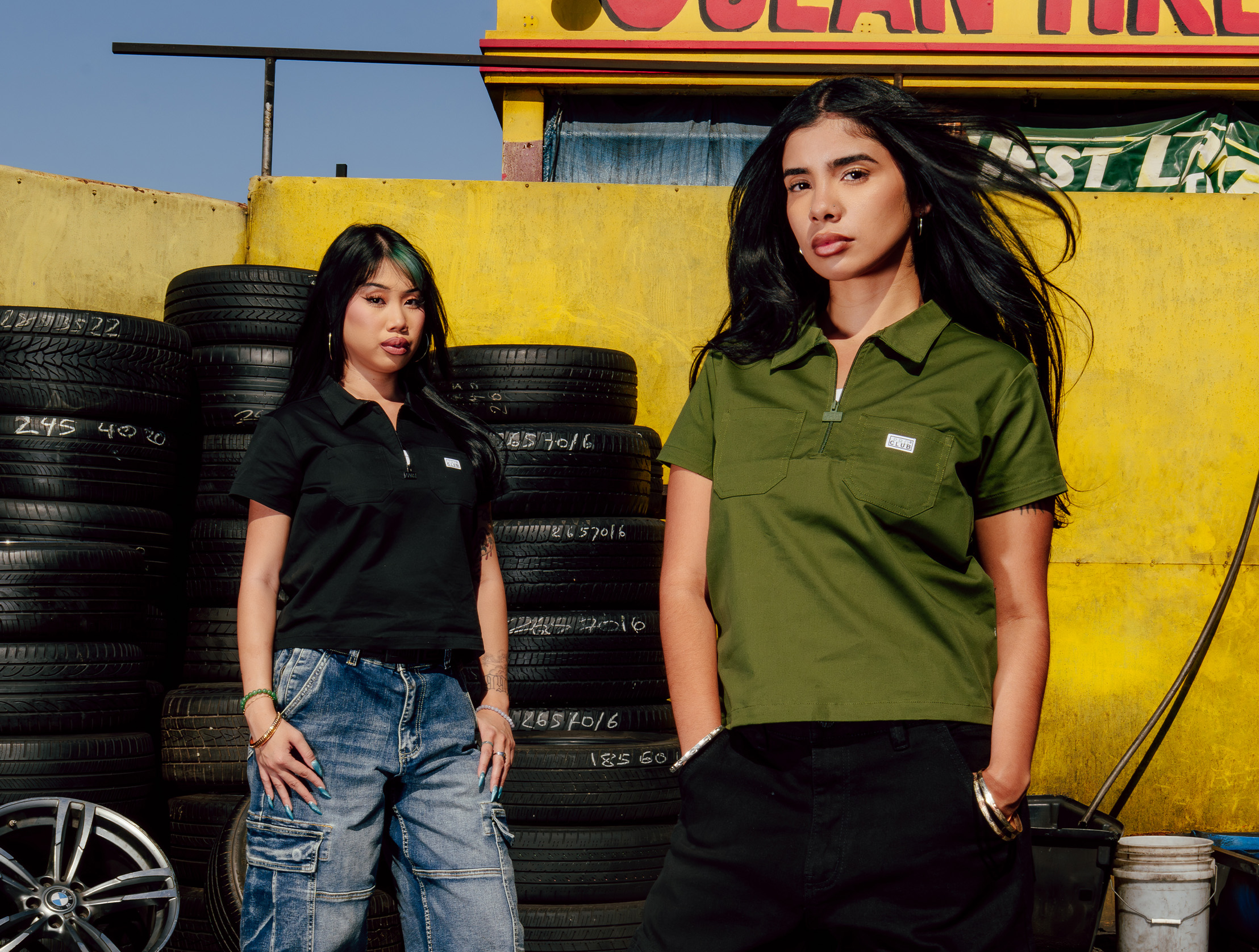 Womens Heavyweight Quarter Zip Work Shirt lifestyle photo 2