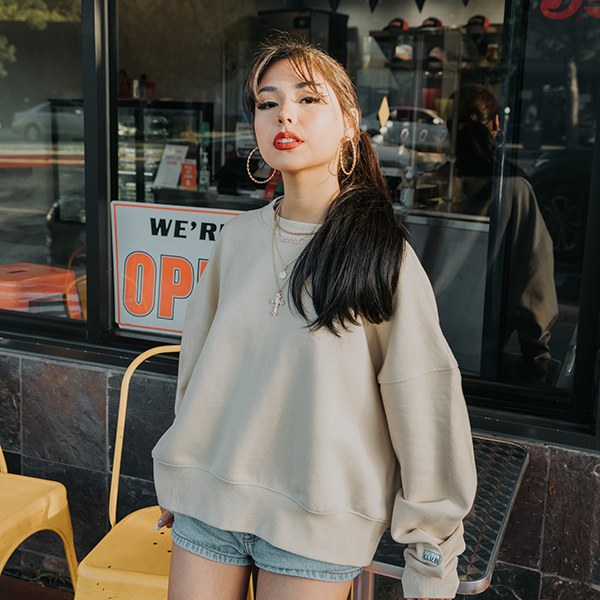 Heavyweight Oversized Fit Crewneck Sweater lifestyle photo 1