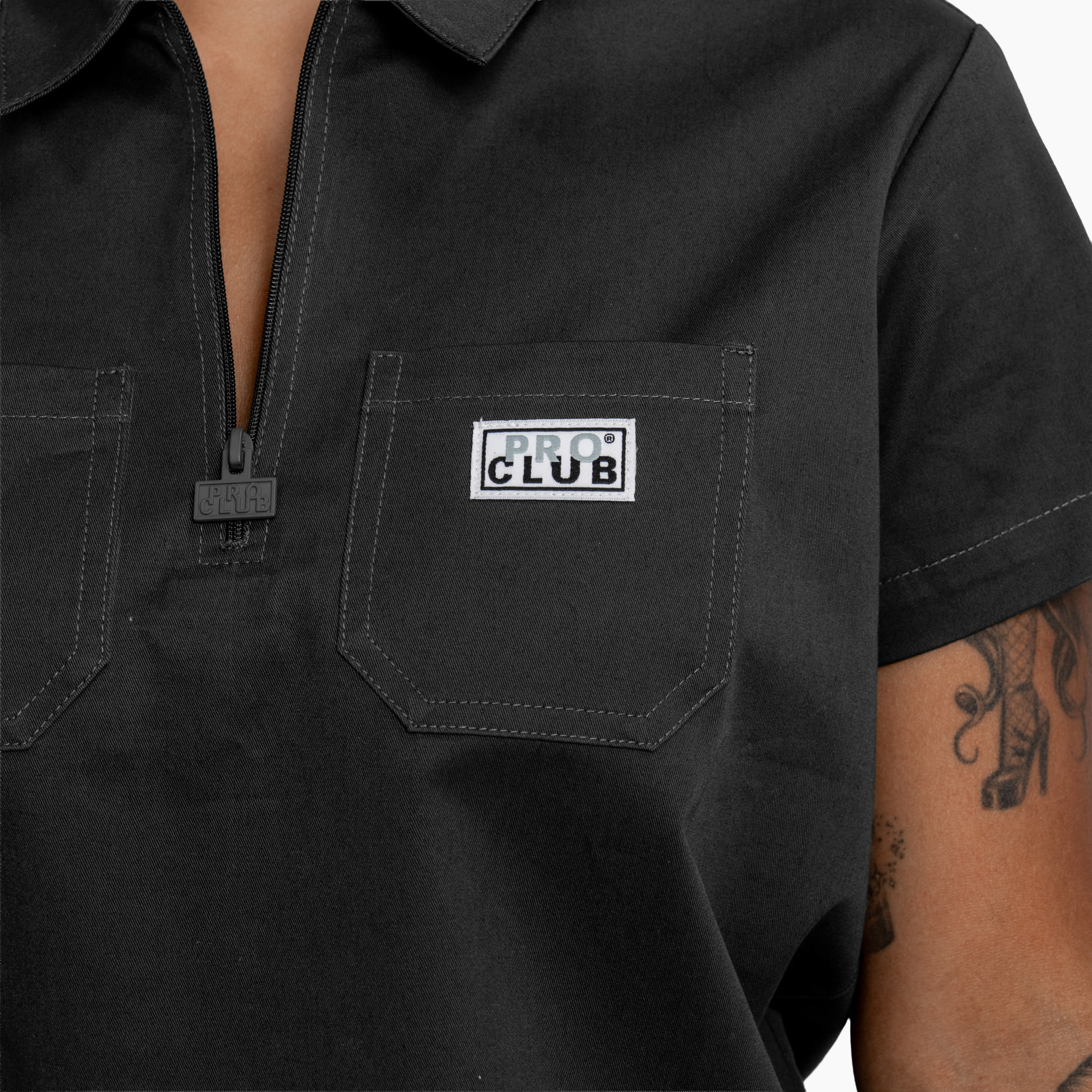Womens Heavyweight Quarter Zip Work Shirt (image 4 of 5)