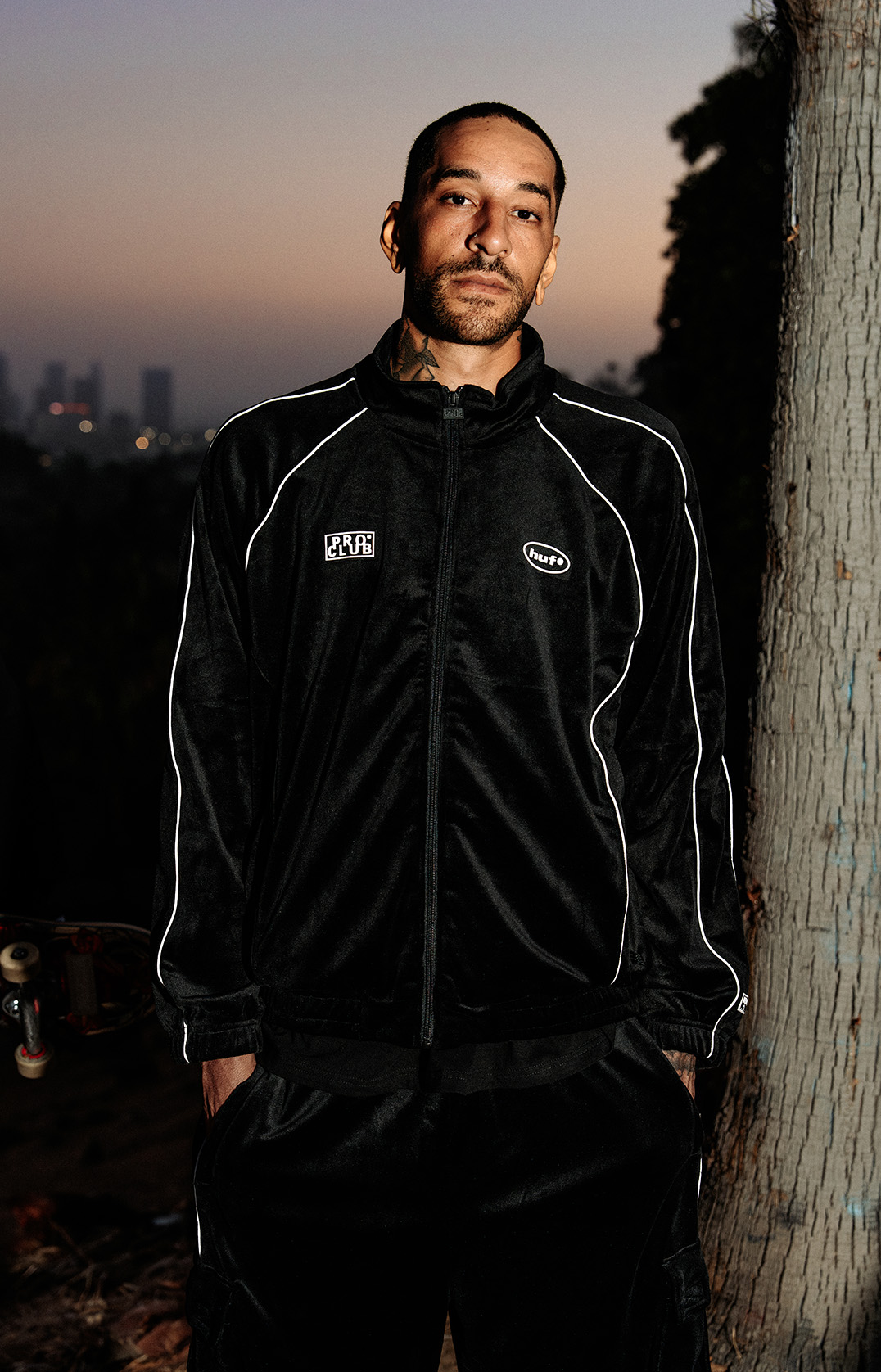 Huf Velour Track Jacket lifestyle photo 1