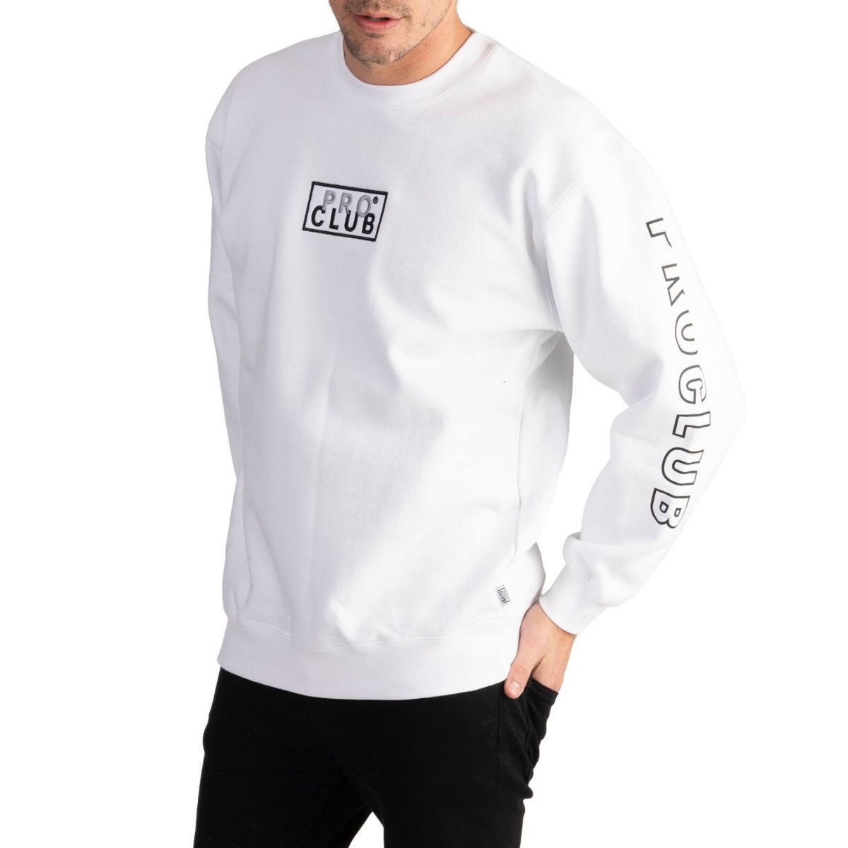 Heavyweight Embroidered Box Logo Crew Neck Fleece Pullover Sweatshirt (image 2 of 2)