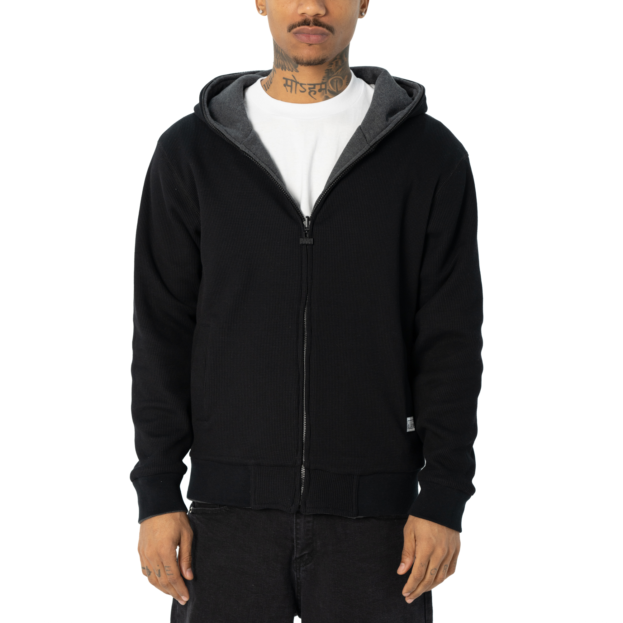 Heavyweight Basic Reversible Thermal Zip-Up Hoodie (image 4 of 8)