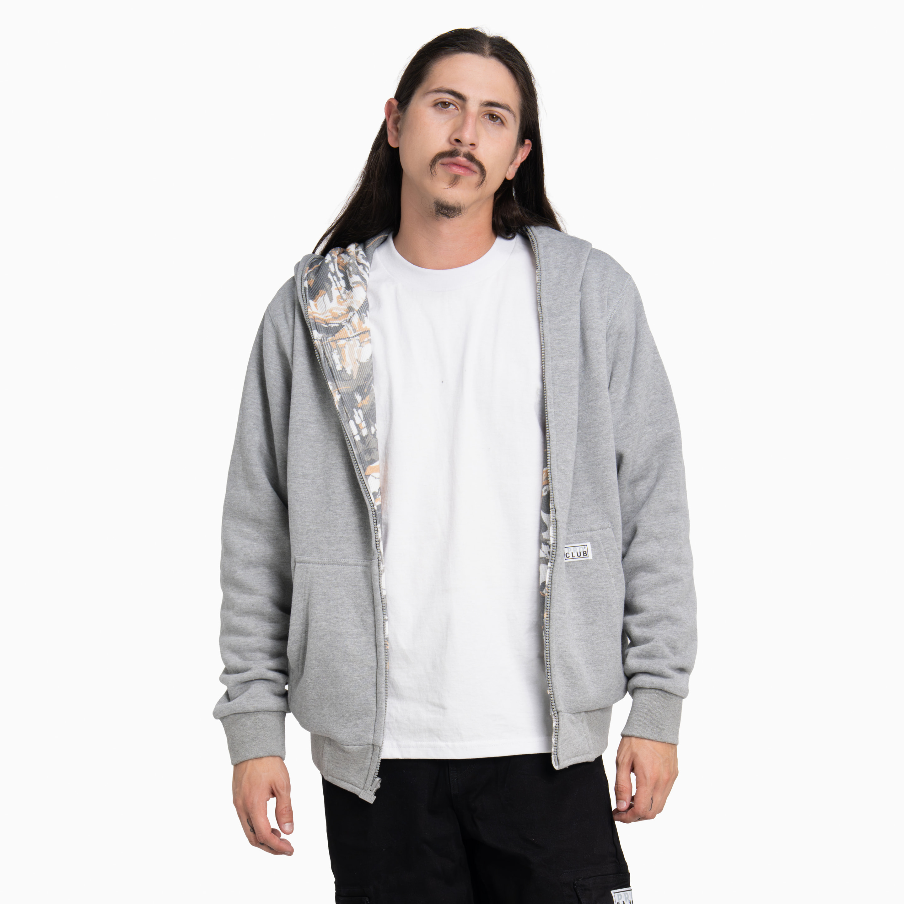 Heavyweight Basic Reversible Thermal Zip-Up Hoodie