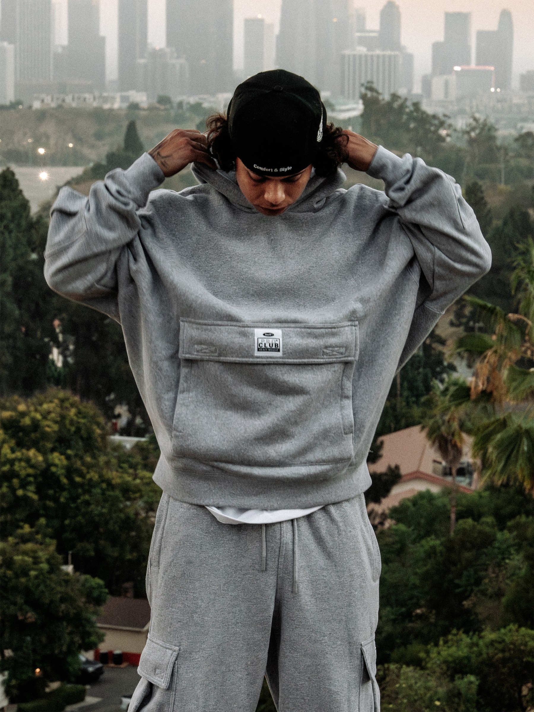 Huf Heavywide Multi Pocket Pullover Hoodie lifestyle photo 3