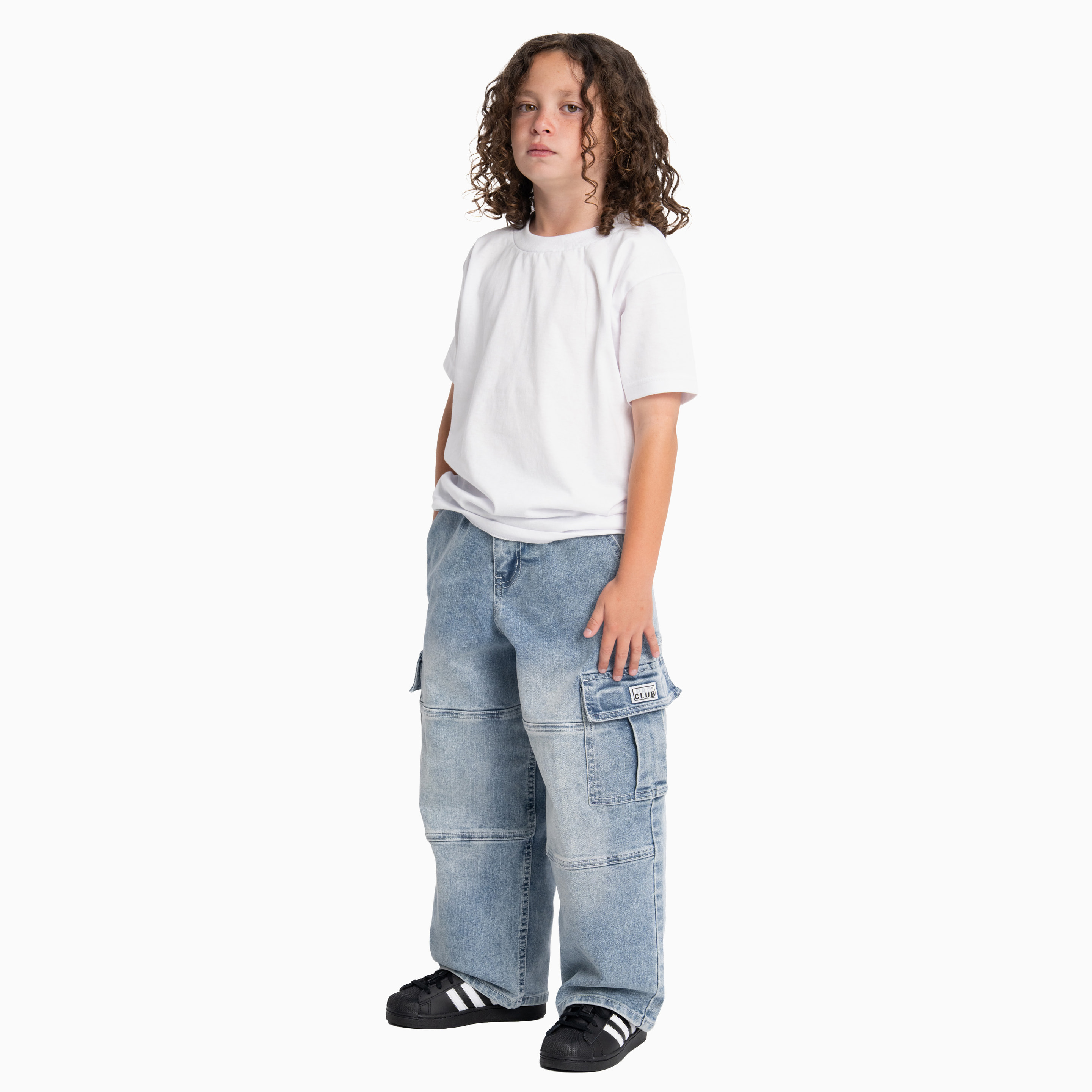 Kid's Baggy Fit Denim Cargo Pant (image 5 of 5)