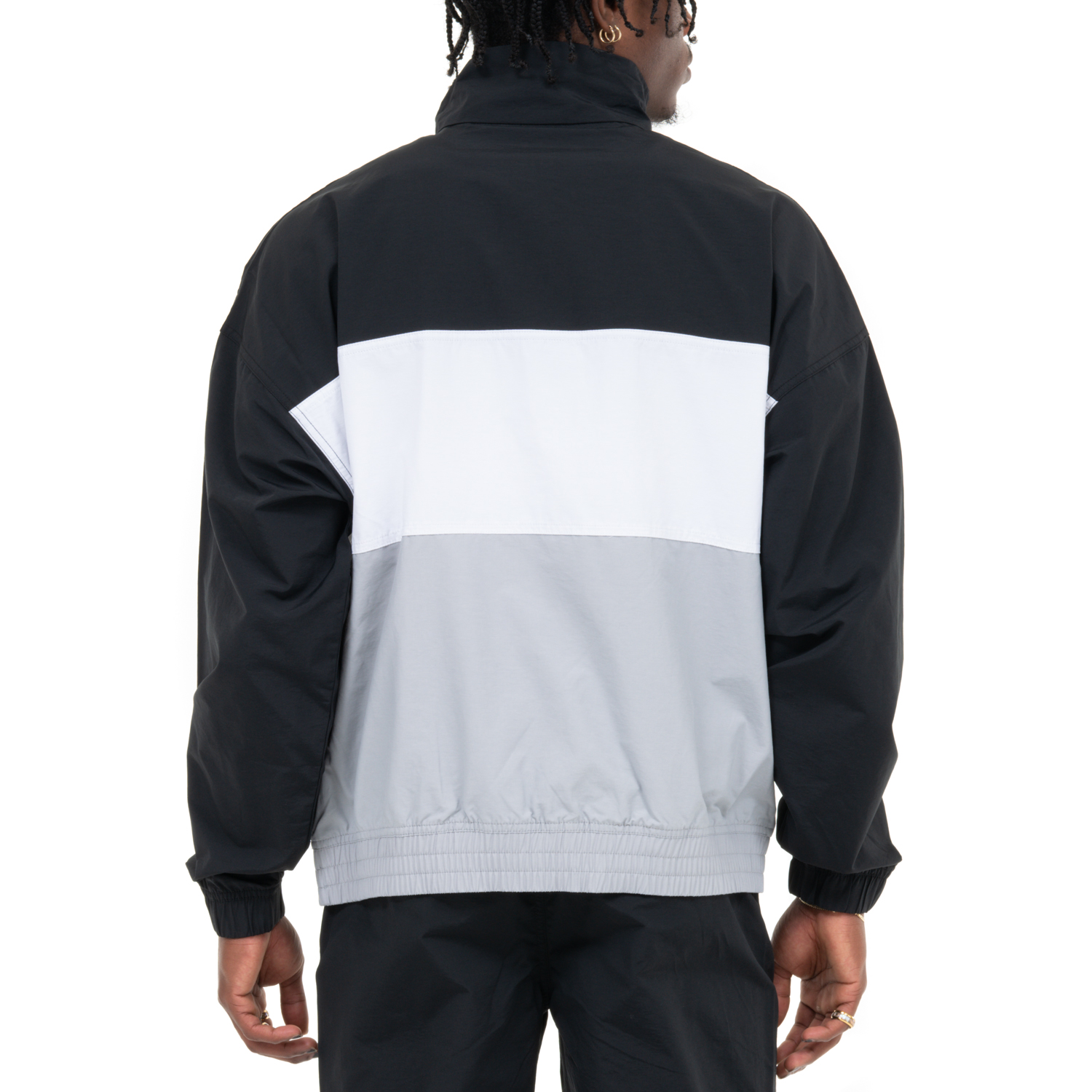 Comfort Tri-Color Cotton/Nylon Quarter Zip Track Jacket (image 2 of 5)