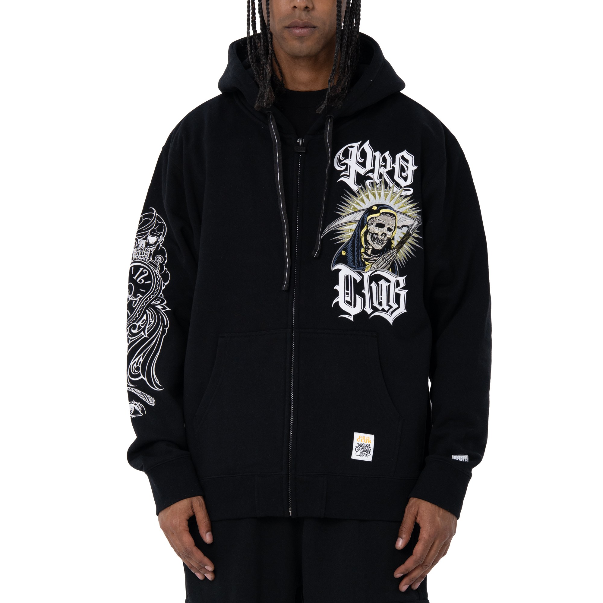 Mister Cartoon "Clockwork" Black Zip-Up Hoodie lifestyle photo 1