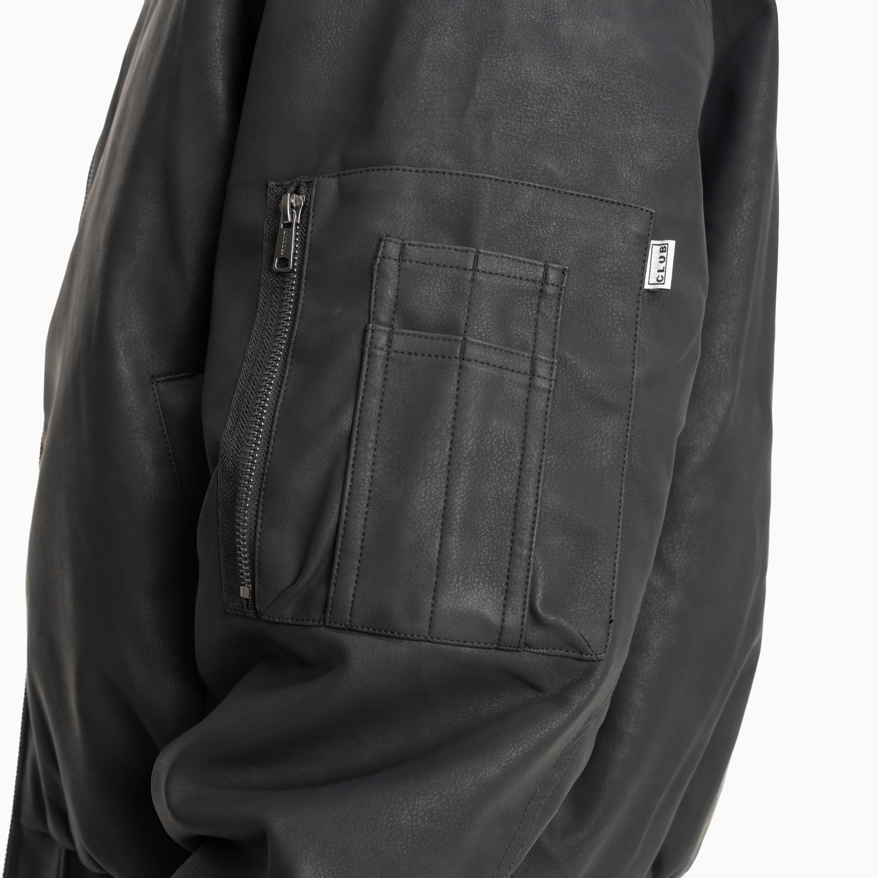 Heavywide Vegan Leather Bomber Jacket (image 5 of 8)