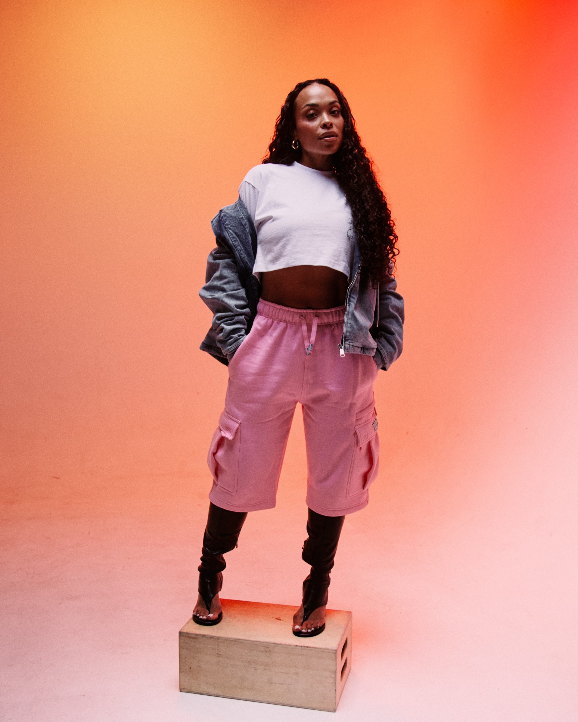 Heavyweight Cotton Short Sleeve Crop Top lifestyle photo 1