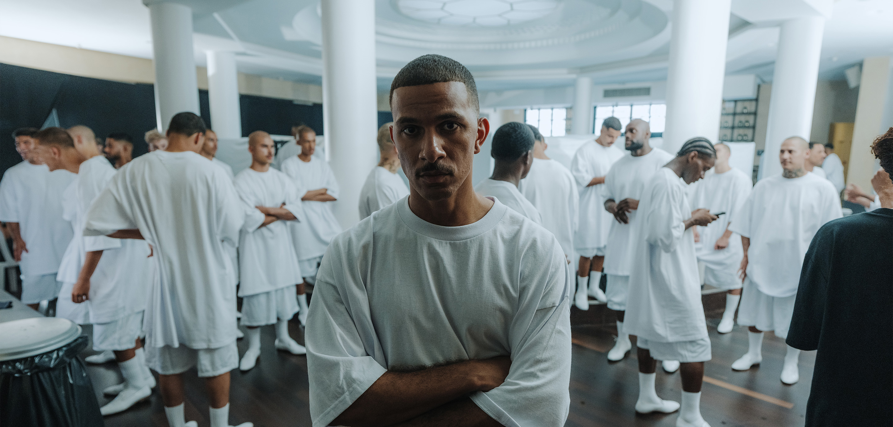 Men in proclub white tee