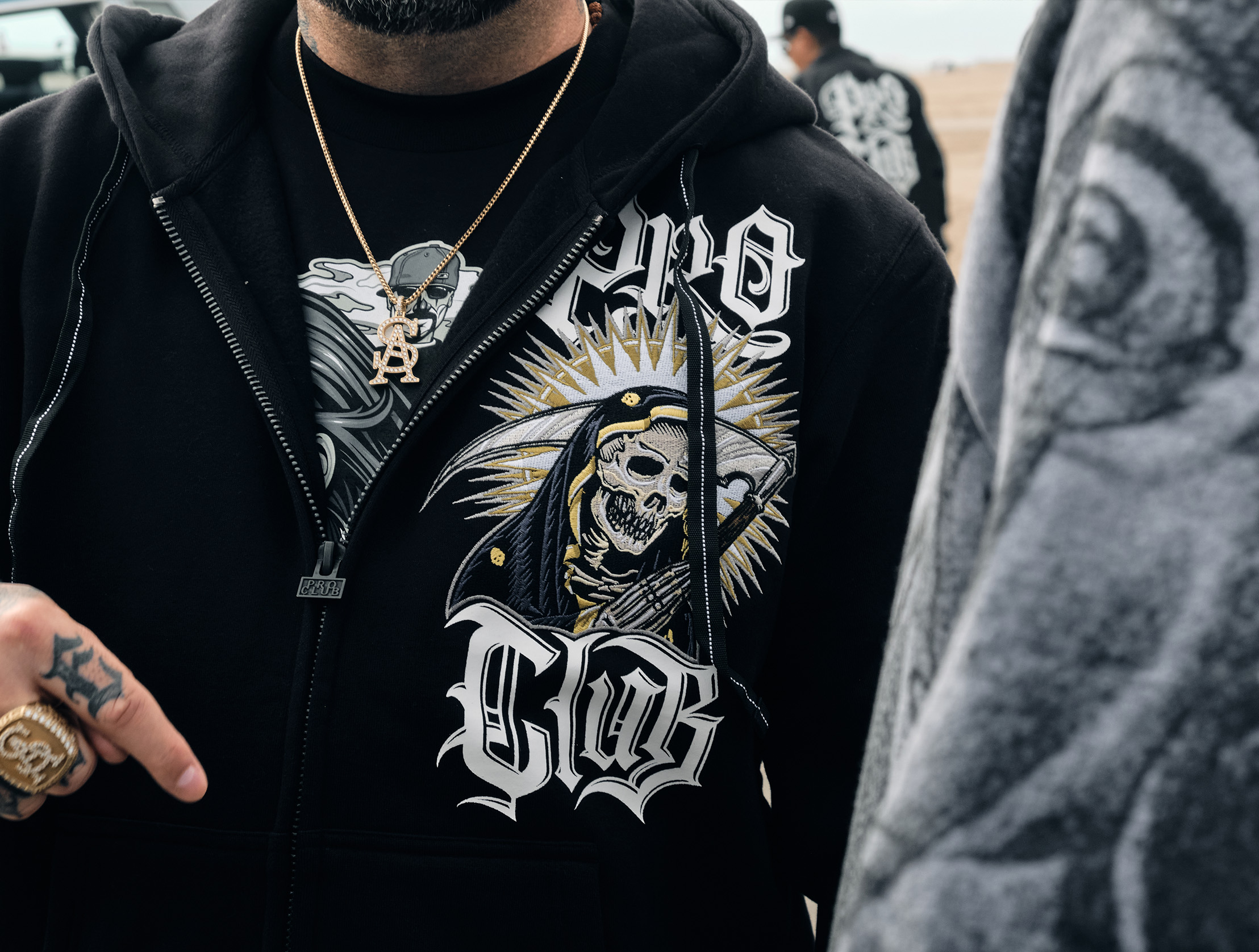 Mister Cartoon "Clockwork" Black Zip-Up Hoodie lifestyle photo 2