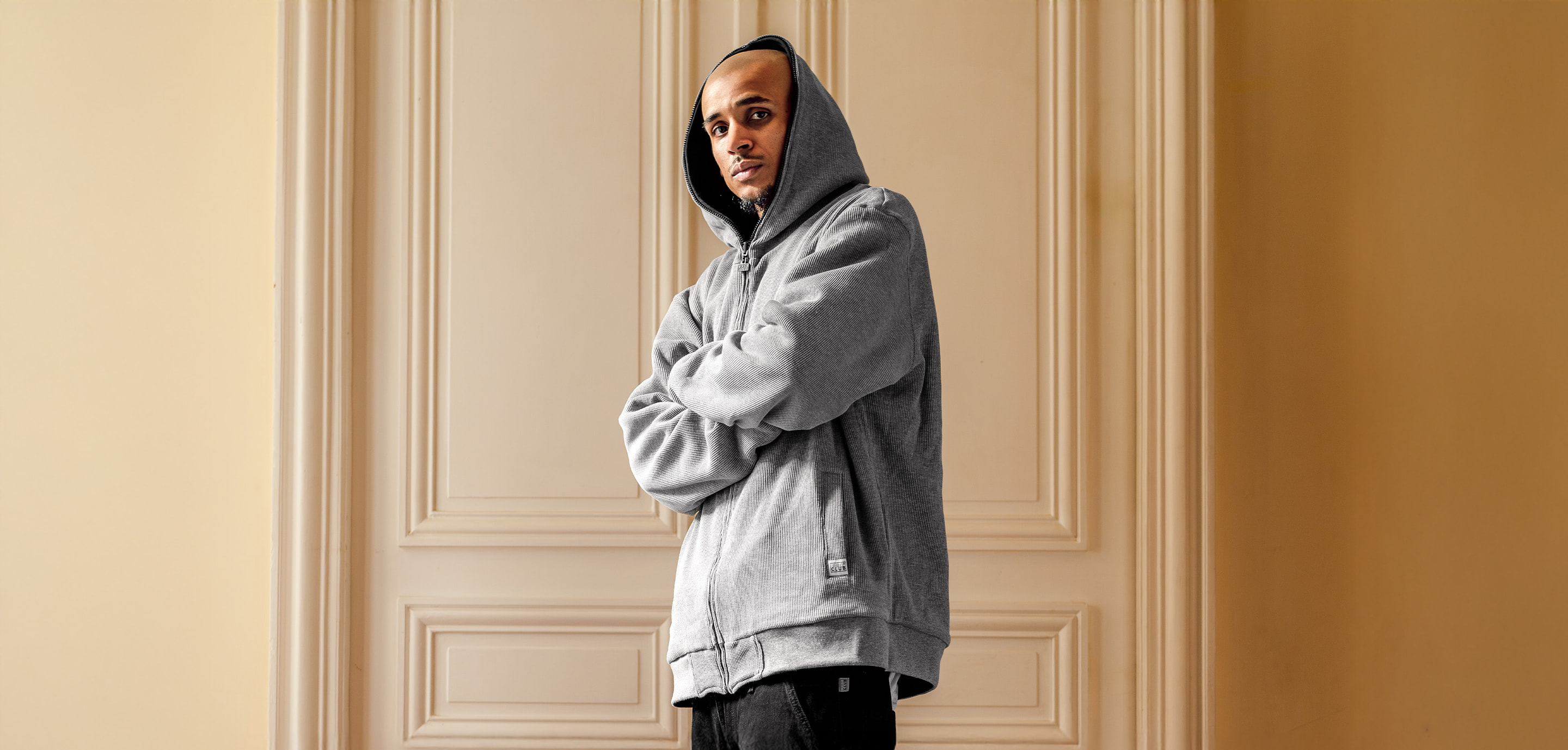 Heavyweight Basic Reversible Thermal Zip-Up Hoodie lifestyle photo 3