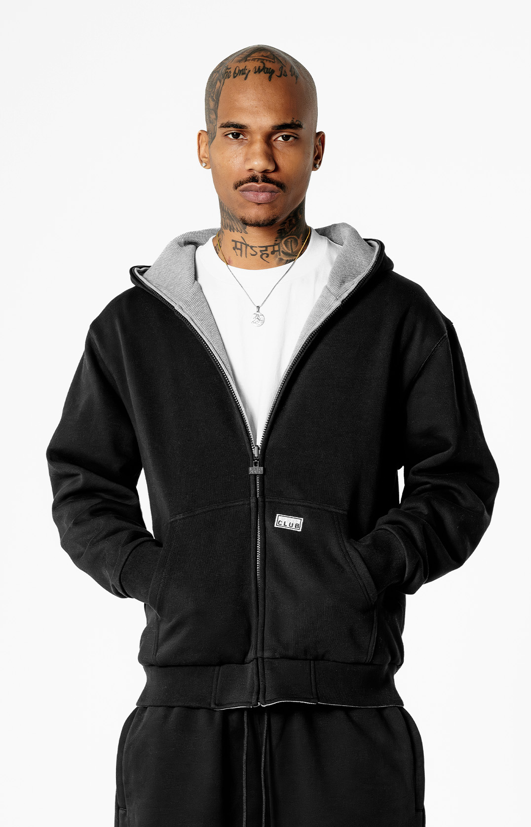 Heavyweight Basic Reversible Thermal Zip-Up Hoodie lifestyle photo 1
