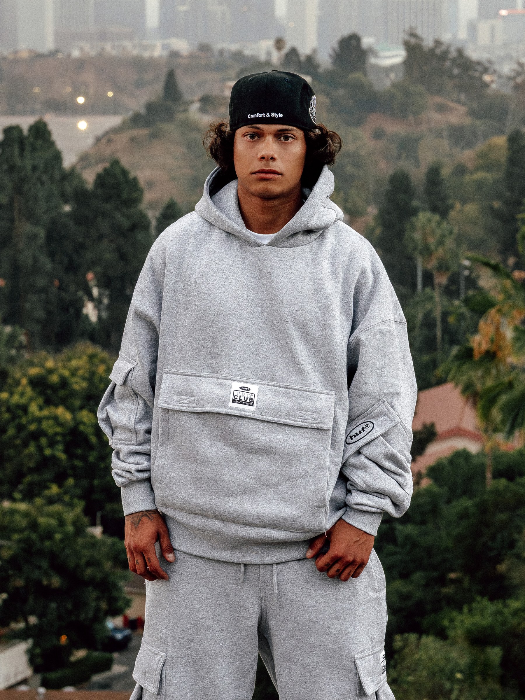 Huf Heavywide Multi Pocket Pullover Hoodie lifestyle photo 4