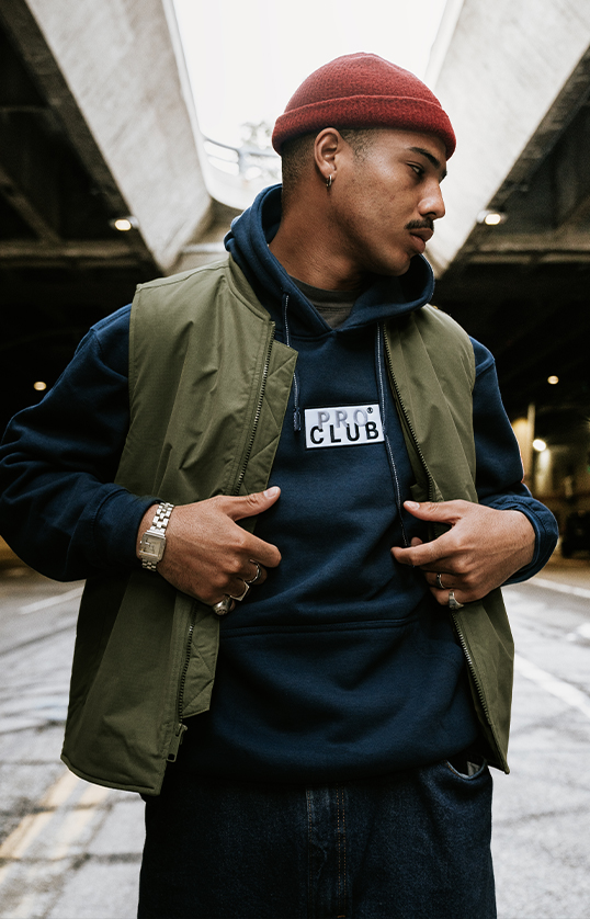 Embroidered Logo Heavyweight Pullover Hoodie (13oz) lifestyle photo 1