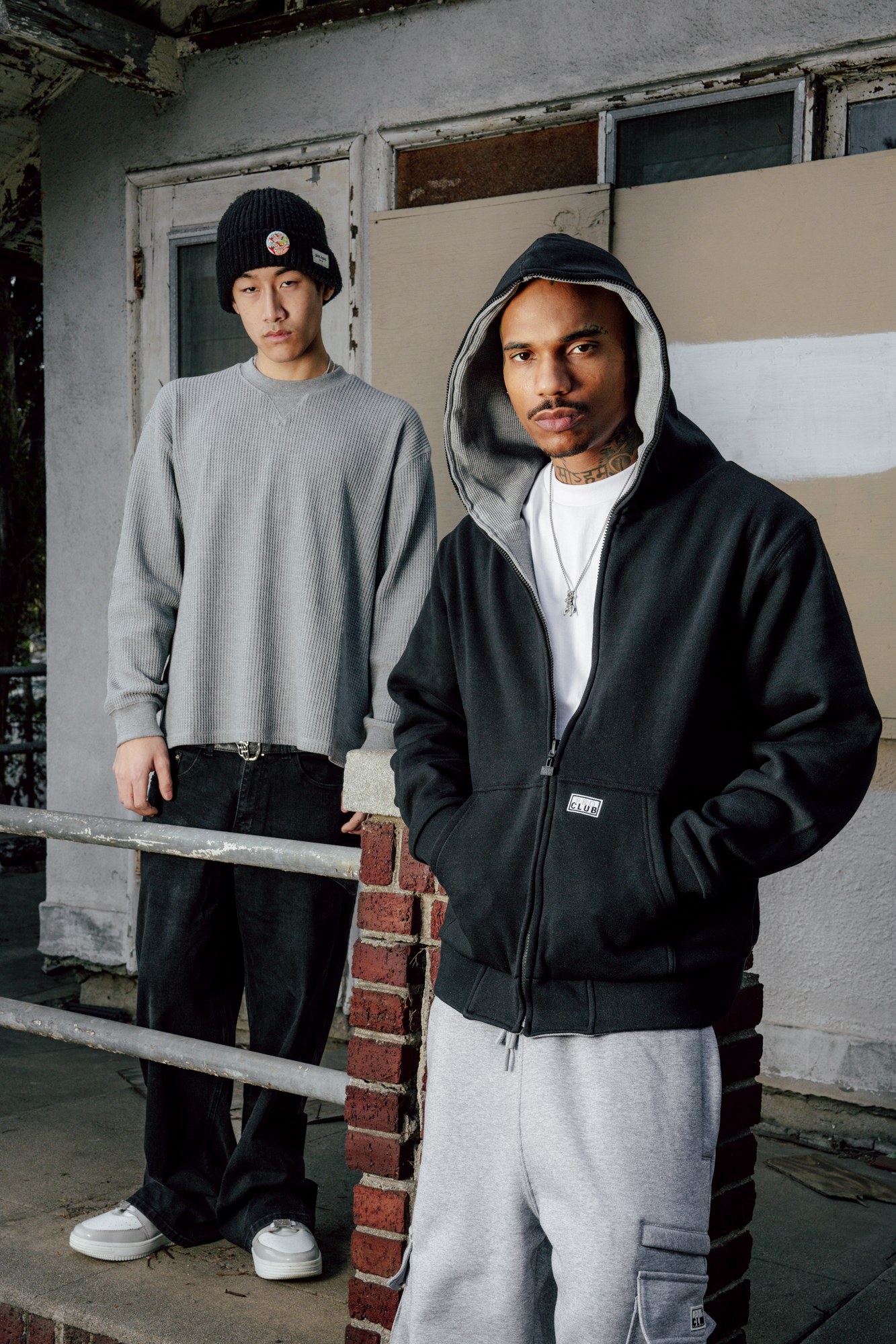 Heavyweight Basic Reversible Thermal Zip-Up Hoodie lifestyle photo 1