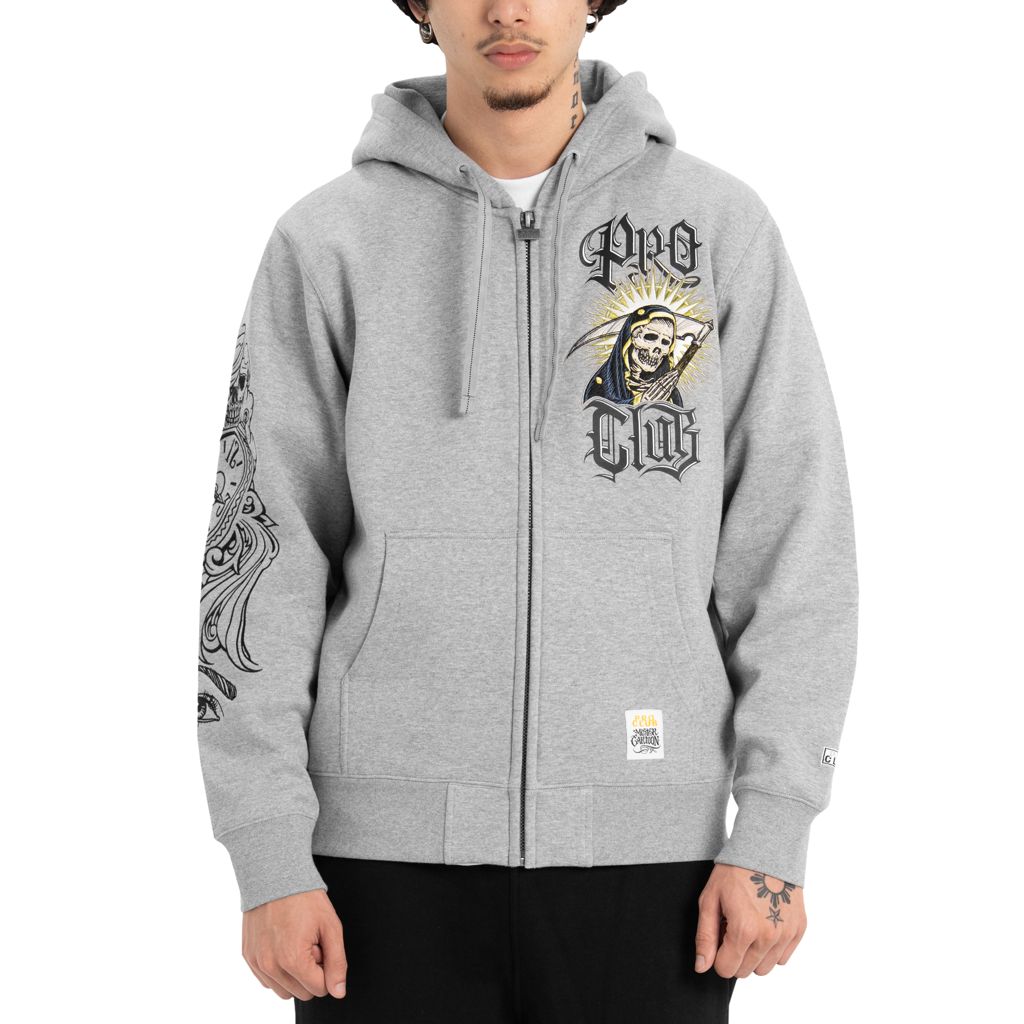 Mister Cartoon "Clockwork" Heather Gray Zip-Up Hoodie (image 2 of 3)