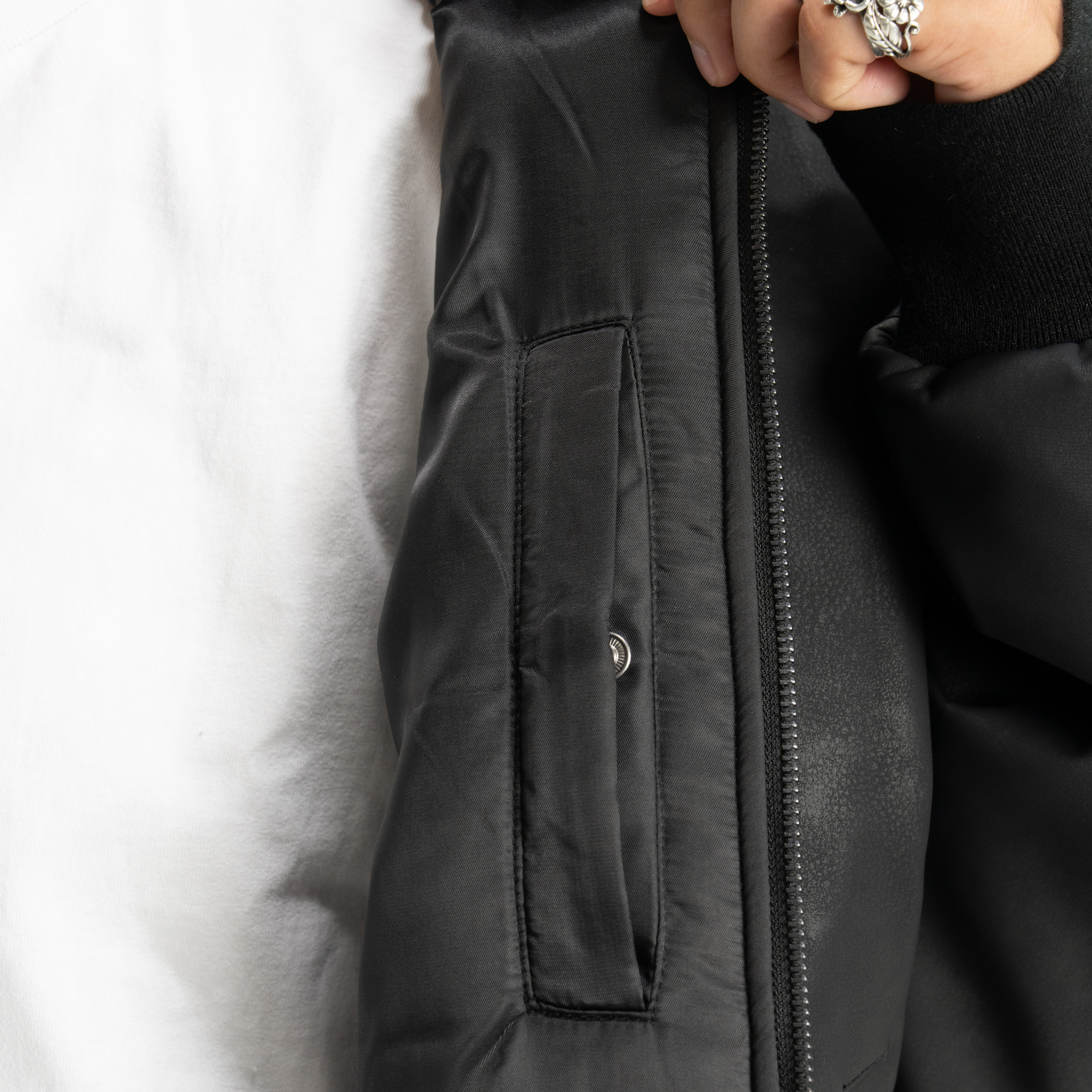 Heavywide Vegan Leather Bomber Jacket (image 8 of 8)