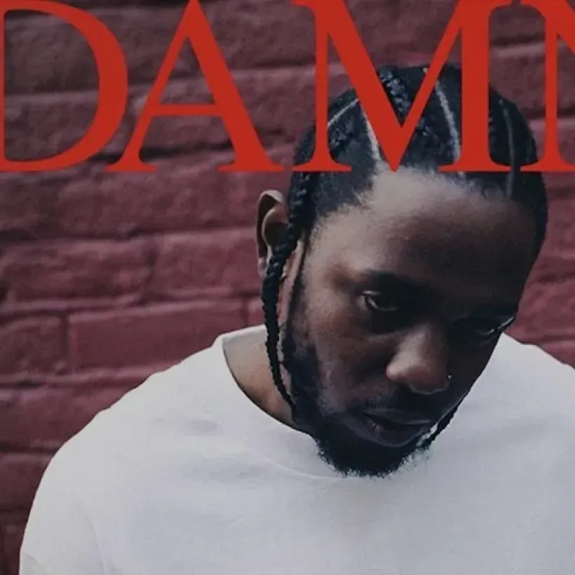 Kendrick Lamar in a white Pro Club tee on the DAMN cover