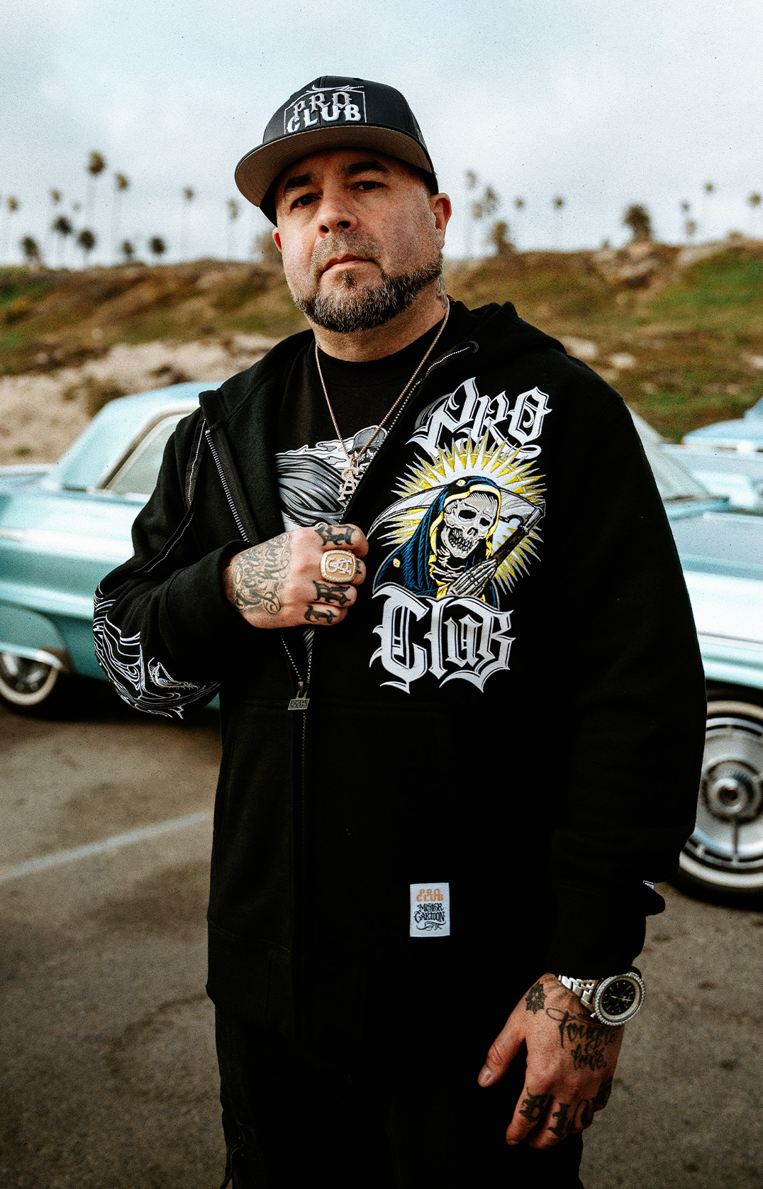 Mister Cartoon "Clockwork" Black Zip-Up Hoodie lifestyle photo 1