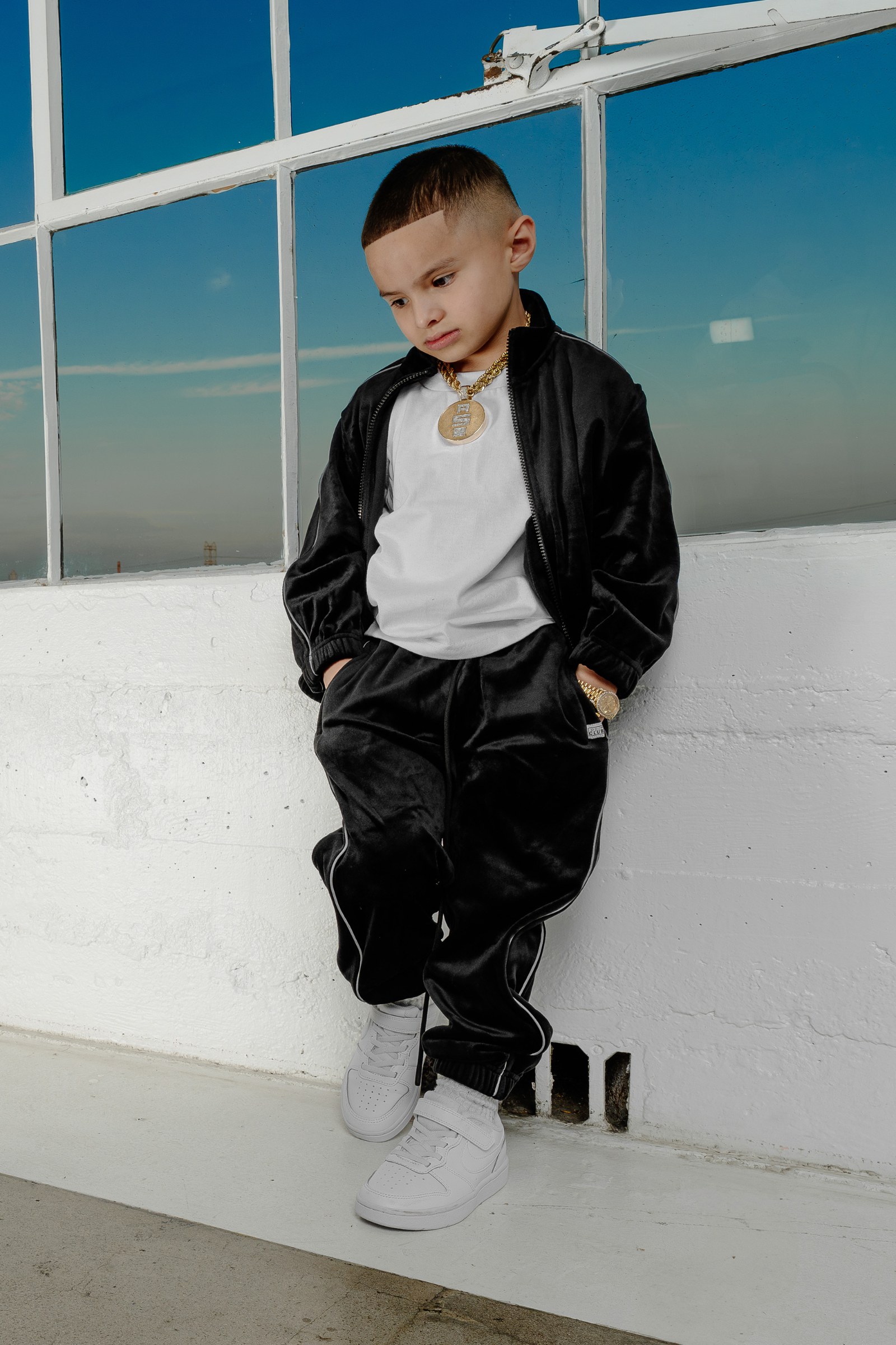 Kid's Velour Track Pant lifestyle photo 1