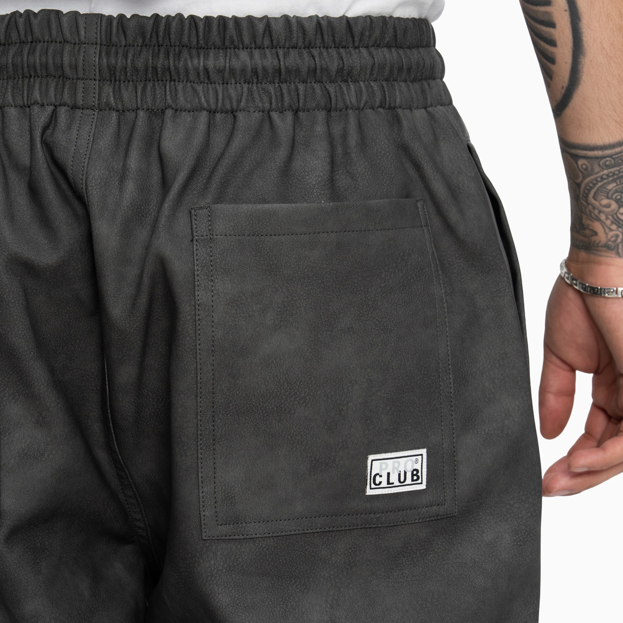 Heavyweight Vegan Leather Shorts (image 4 of 5)