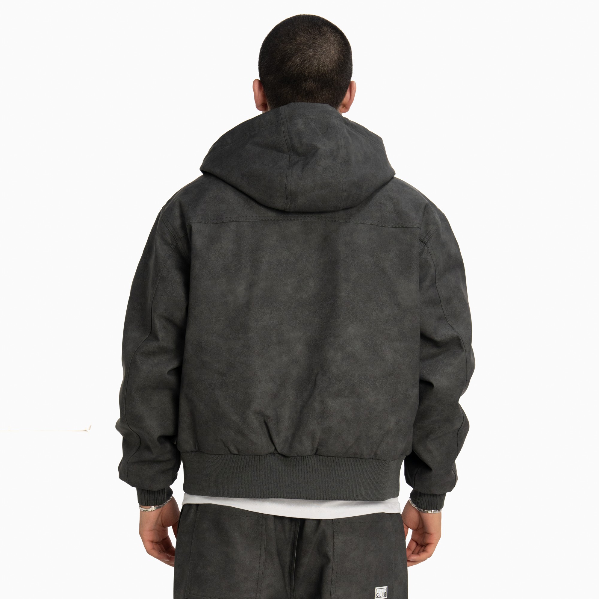 Heavyweight Vegan Leather Zip Up Jacket (image 2 of 5)
