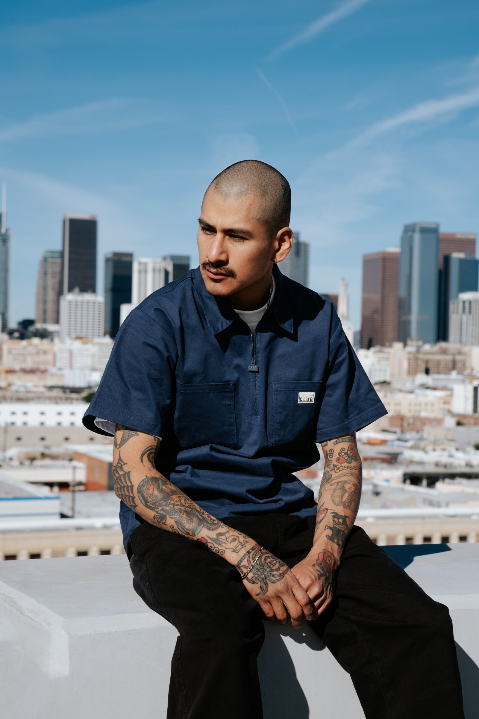 Heavyweight Quarter Zip Work Shirt lifestyle photo 1