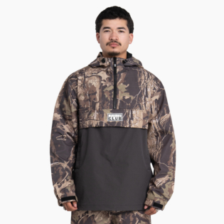 Nylon Hooded Anorak Quarter Zip Jacket