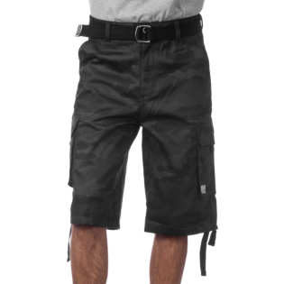 Pro Club Men's Cotton Twill Cargo Shorts With Belt