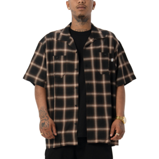 Pro Club Men's Comfort Ombre Checker Short Sleeve Shirt