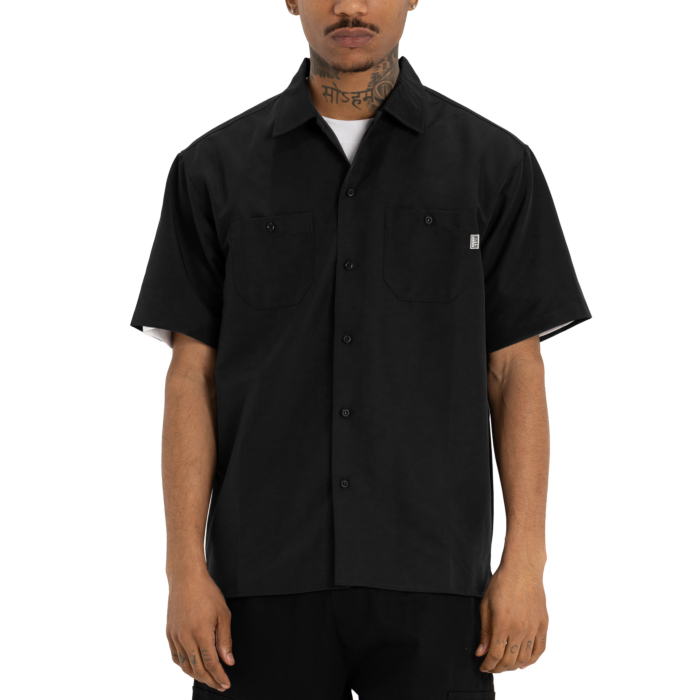black christmas dress plus size Performance Tech Black Hybrid Button Up Shirt (Hidden Snap Collars) –  Demons Behind Me main image 0