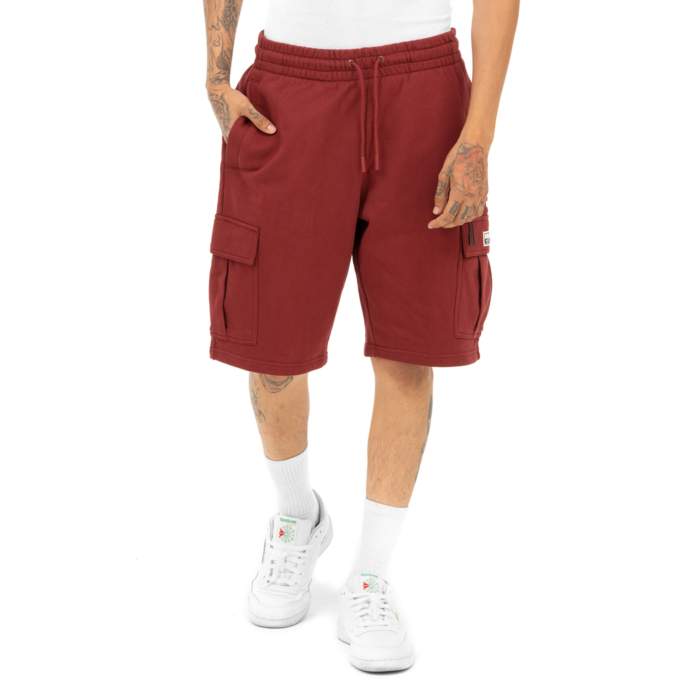 Mens burgundy cargo shorts top
