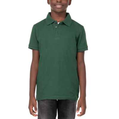 Youth Pique Polo Shirt, Forest Green, X-Small