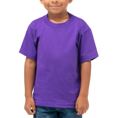 Toddler Short Sleeve Crew Neck Tee, Purple, X-Small