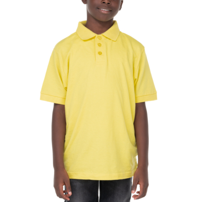 Youth Pique Polo Shirt, Yellow, X-Small