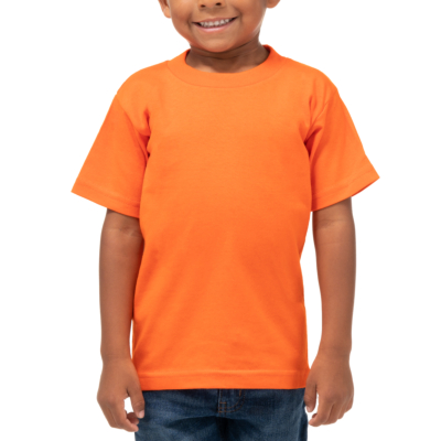 Toddler Short Sleeve Crew Neck Tee, Orange Tangerine, X-Small