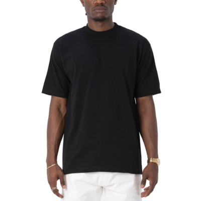 Men&#039;s Heavyweight Cotton Short Sleeve Crew Neck T-Shirt, Black, Small
