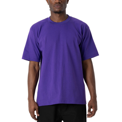Men&#039;s Heavyweight Cotton Short Sleeve Crew Neck T-Shirt, Purple, Small