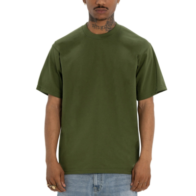 Men&#039;s Heavyweight Cotton Short Sleeve Crew Neck T-Shirt, Sea Kelp, Small