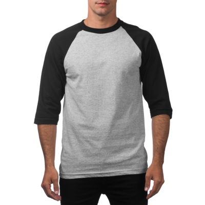 Pro Club Men's 3/4 Sleeve Crew Neck Baseball Shirt