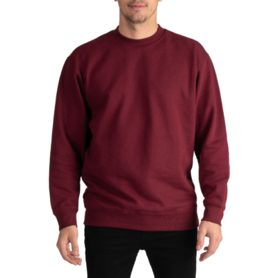 Heavyweight 13oz Crew Neck Fleece Pullover Sweatshirt-Small-Maroon