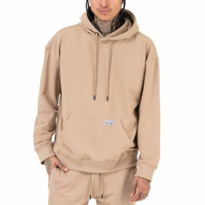 Heavyweight French Terry Pullover Hoodie-Small-Khaki