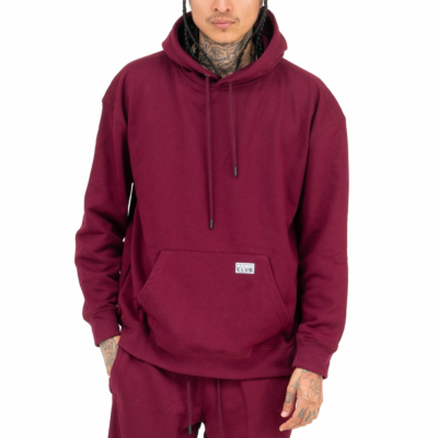 Heavyweight French Terry Pullover Hoodie-Small-Maroon